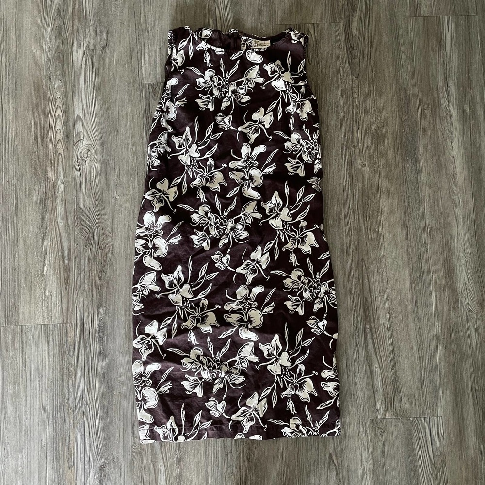 Pataloha by Patagonia Brown Floral Sheath Hawaiian Dress